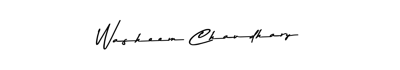 How to make Washeem Chaudhary name signature. Use Asem Kandis PERSONAL USE style for creating short signs online. This is the latest handwritten sign. Washeem Chaudhary signature style 9 images and pictures png