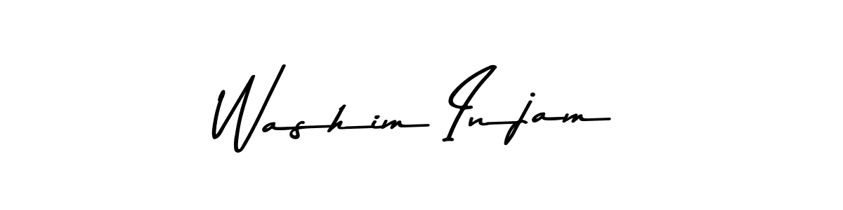 Create a beautiful signature design for name Washim Injam. With this signature (Asem Kandis PERSONAL USE) fonts, you can make a handwritten signature for free. Washim Injam signature style 9 images and pictures png