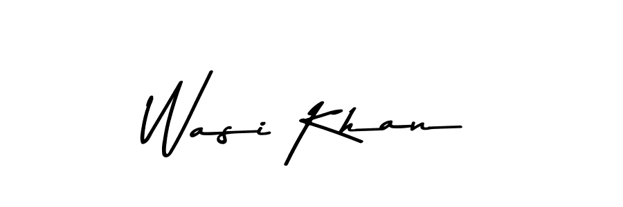 How to make Wasi Khan name signature. Use Asem Kandis PERSONAL USE style for creating short signs online. This is the latest handwritten sign. Wasi Khan signature style 9 images and pictures png