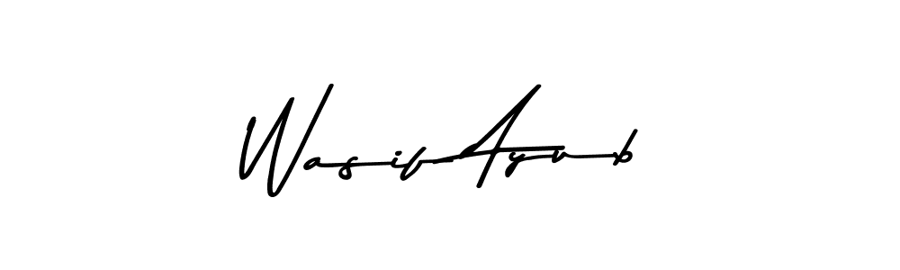 How to make Wasif Ayub name signature. Use Asem Kandis PERSONAL USE style for creating short signs online. This is the latest handwritten sign. Wasif Ayub signature style 9 images and pictures png