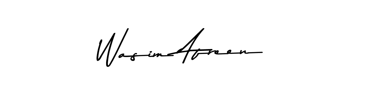 Create a beautiful signature design for name Wasim Afreen. With this signature (Asem Kandis PERSONAL USE) fonts, you can make a handwritten signature for free. Wasim Afreen signature style 9 images and pictures png