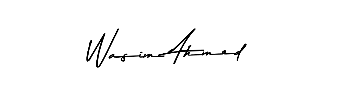 Create a beautiful signature design for name Wasim Ahmed. With this signature (Asem Kandis PERSONAL USE) fonts, you can make a handwritten signature for free. Wasim Ahmed signature style 9 images and pictures png