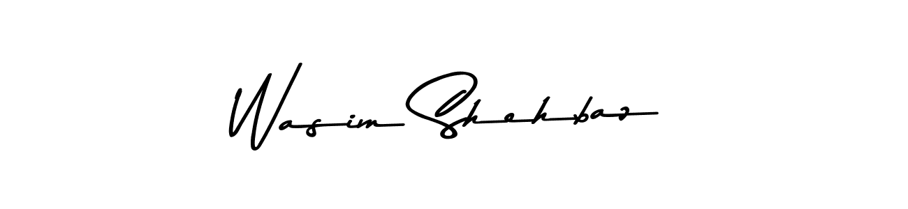 Create a beautiful signature design for name Wasim Shehbaz. With this signature (Asem Kandis PERSONAL USE) fonts, you can make a handwritten signature for free. Wasim Shehbaz signature style 9 images and pictures png