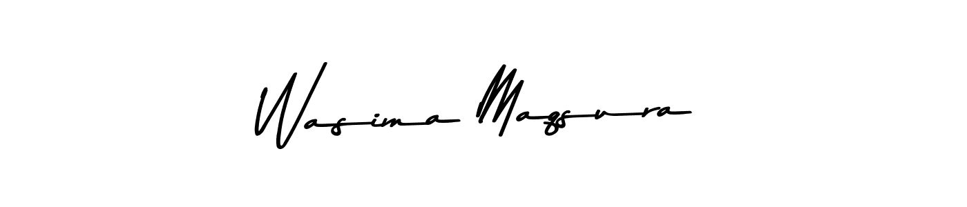 How to make Wasima Maqsura name signature. Use Asem Kandis PERSONAL USE style for creating short signs online. This is the latest handwritten sign. Wasima Maqsura signature style 9 images and pictures png