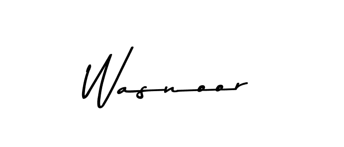 Create a beautiful signature design for name Wasnoor. With this signature (Asem Kandis PERSONAL USE) fonts, you can make a handwritten signature for free. Wasnoor signature style 9 images and pictures png