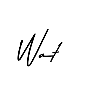 Create a beautiful signature design for name Wat. With this signature (Asem Kandis PERSONAL USE) fonts, you can make a handwritten signature for free. Wat signature style 9 images and pictures png