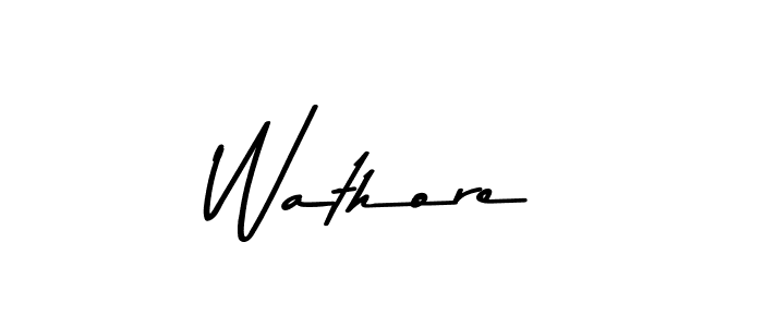 Create a beautiful signature design for name Wathore. With this signature (Asem Kandis PERSONAL USE) fonts, you can make a handwritten signature for free. Wathore signature style 9 images and pictures png