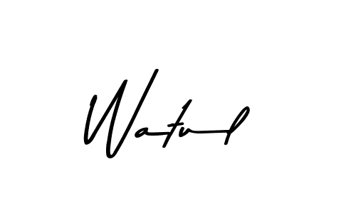 How to make Watul name signature. Use Asem Kandis PERSONAL USE style for creating short signs online. This is the latest handwritten sign. Watul signature style 9 images and pictures png