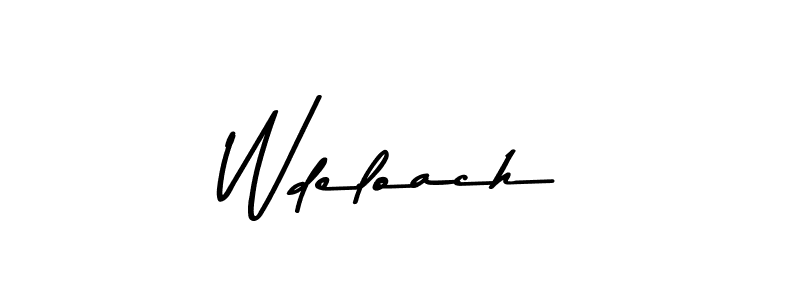 Use a signature maker to create a handwritten signature online. With this signature software, you can design (Asem Kandis PERSONAL USE) your own signature for name Wdeloach. Wdeloach signature style 9 images and pictures png