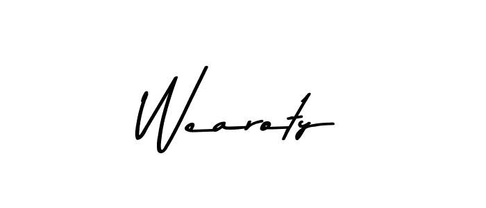 It looks lik you need a new signature style for name Wearoty. Design unique handwritten (Asem Kandis PERSONAL USE) signature with our free signature maker in just a few clicks. Wearoty signature style 9 images and pictures png