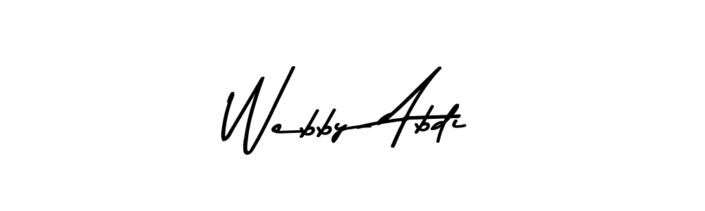 Create a beautiful signature design for name Webby Abdi. With this signature (Asem Kandis PERSONAL USE) fonts, you can make a handwritten signature for free. Webby Abdi signature style 9 images and pictures png