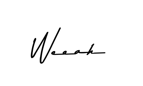 Design your own signature with our free online signature maker. With this signature software, you can create a handwritten (Asem Kandis PERSONAL USE) signature for name Weeah. Weeah signature style 9 images and pictures png