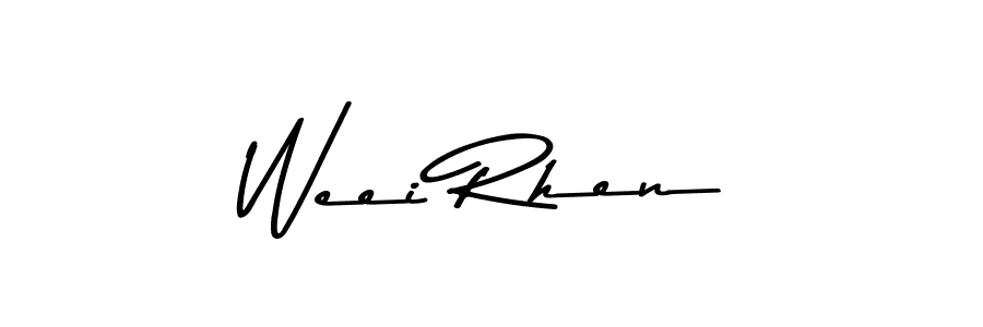 How to make Weei Rhen name signature. Use Asem Kandis PERSONAL USE style for creating short signs online. This is the latest handwritten sign. Weei Rhen signature style 9 images and pictures png