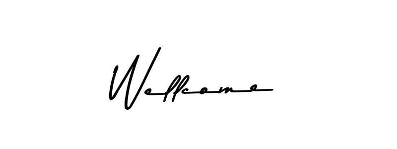 How to make Wellcome name signature. Use Asem Kandis PERSONAL USE style for creating short signs online. This is the latest handwritten sign. Wellcome signature style 9 images and pictures png