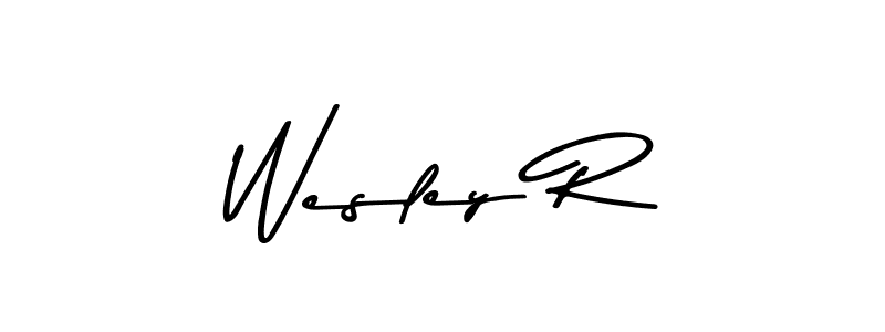Make a beautiful signature design for name Wesley R. With this signature (Asem Kandis PERSONAL USE) style, you can create a handwritten signature for free. Wesley R signature style 9 images and pictures png