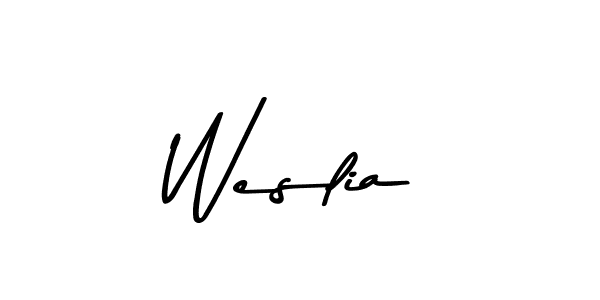 You should practise on your own different ways (Asem Kandis PERSONAL USE) to write your name (Weslia) in signature. don't let someone else do it for you. Weslia signature style 9 images and pictures png