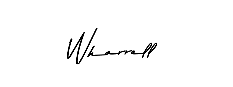 How to make Wharrell name signature. Use Asem Kandis PERSONAL USE style for creating short signs online. This is the latest handwritten sign. Wharrell signature style 9 images and pictures png