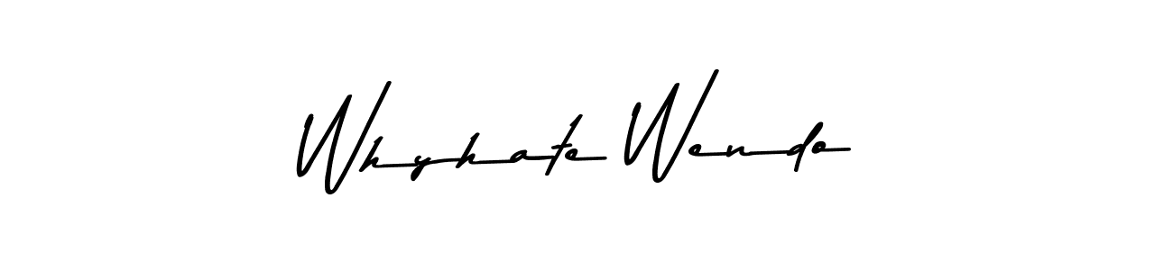 How to make Whyhate Wendo name signature. Use Asem Kandis PERSONAL USE style for creating short signs online. This is the latest handwritten sign. Whyhate Wendo signature style 9 images and pictures png