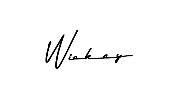 How to make Wickey name signature. Use Asem Kandis PERSONAL USE style for creating short signs online. This is the latest handwritten sign. Wickey signature style 9 images and pictures png