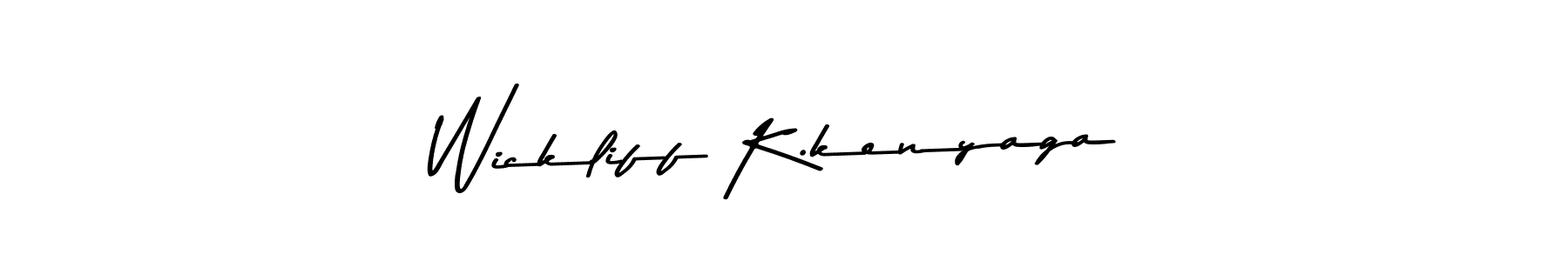 The best way (Asem Kandis PERSONAL USE) to make a short signature is to pick only two or three words in your name. The name Wickliff K.kenyaga include a total of six letters. For converting this name. Wickliff K.kenyaga signature style 9 images and pictures png