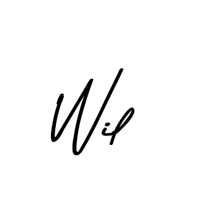 How to make Wil name signature. Use Asem Kandis PERSONAL USE style for creating short signs online. This is the latest handwritten sign. Wil signature style 9 images and pictures png