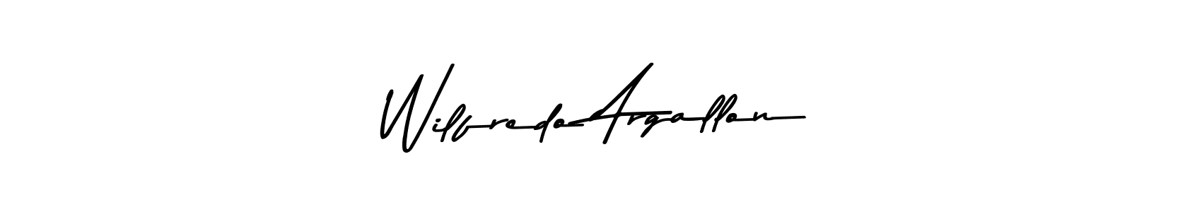 Create a beautiful signature design for name Wilfredo Argallon. With this signature (Asem Kandis PERSONAL USE) fonts, you can make a handwritten signature for free. Wilfredo Argallon signature style 9 images and pictures png