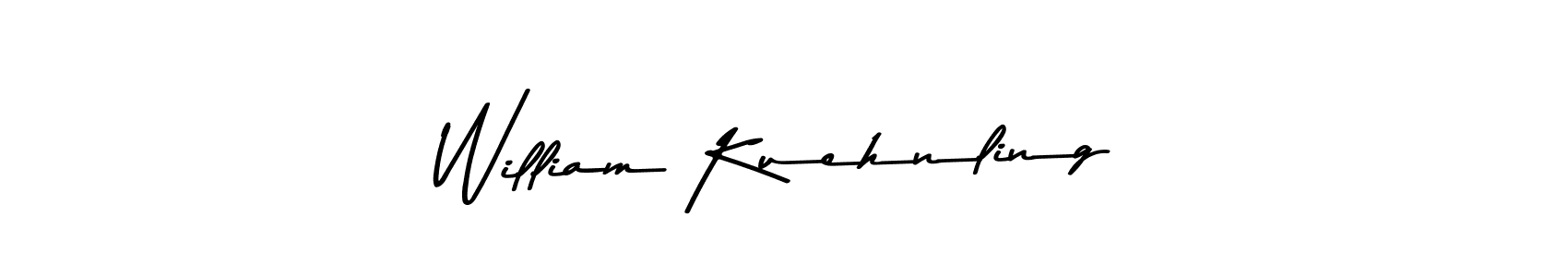 How to make William Kuehnling name signature. Use Asem Kandis PERSONAL USE style for creating short signs online. This is the latest handwritten sign. William Kuehnling signature style 9 images and pictures png