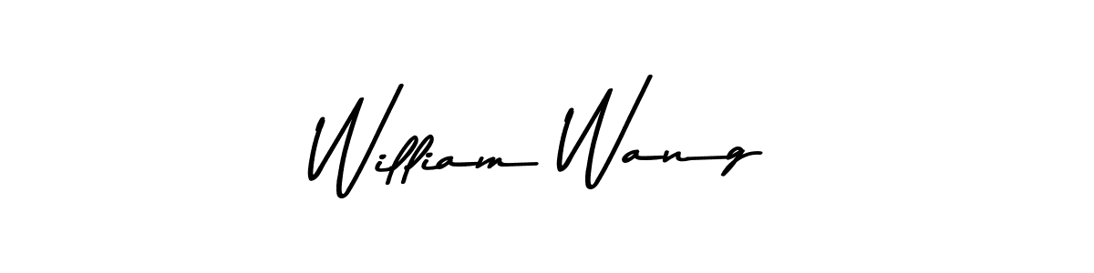 How to make William Wang name signature. Use Asem Kandis PERSONAL USE style for creating short signs online. This is the latest handwritten sign. William Wang signature style 9 images and pictures png
