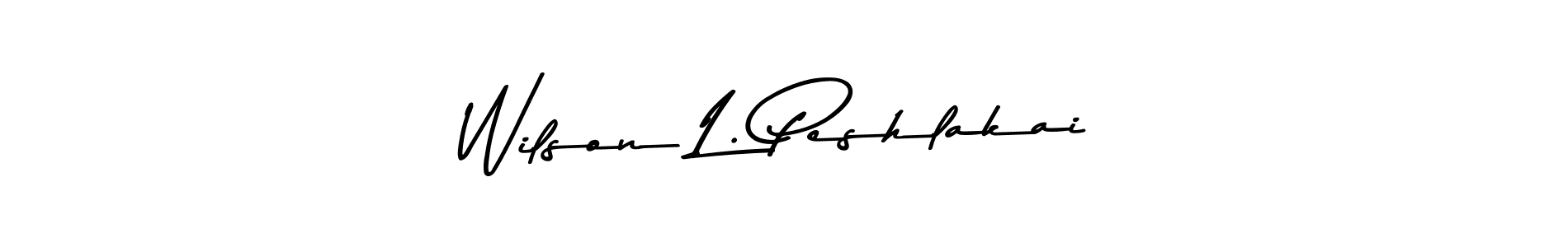 Make a beautiful signature design for name Wilson L. Peshlakai. With this signature (Asem Kandis PERSONAL USE) style, you can create a handwritten signature for free. Wilson L. Peshlakai signature style 9 images and pictures png