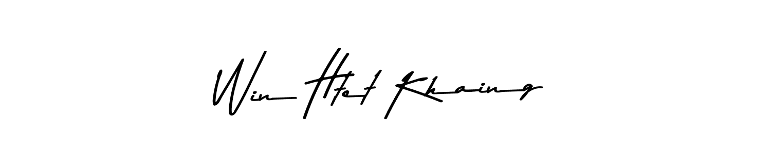 Make a beautiful signature design for name Win Htet Khaing. With this signature (Asem Kandis PERSONAL USE) style, you can create a handwritten signature for free. Win Htet Khaing signature style 9 images and pictures png