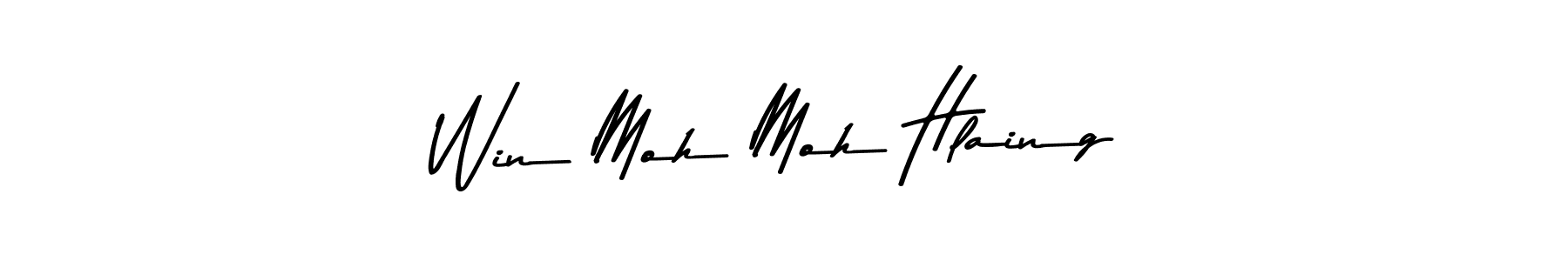 Use a signature maker to create a handwritten signature online. With this signature software, you can design (Asem Kandis PERSONAL USE) your own signature for name Win Moh Moh Hlaing. Win Moh Moh Hlaing signature style 9 images and pictures png