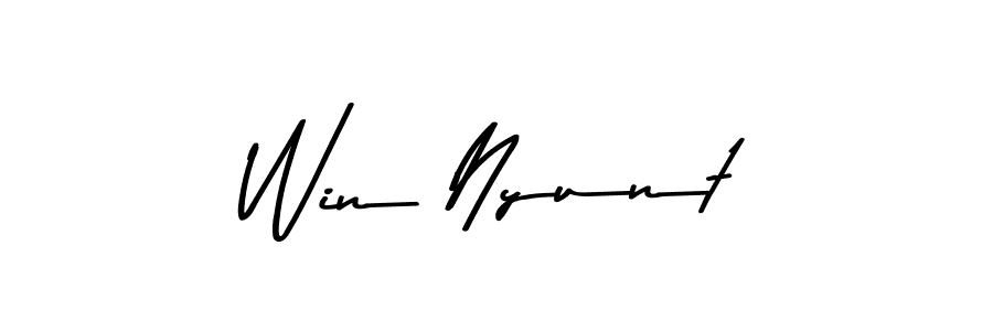How to make Win Nyunt signature? Asem Kandis PERSONAL USE is a professional autograph style. Create handwritten signature for Win Nyunt name. Win Nyunt signature style 9 images and pictures png