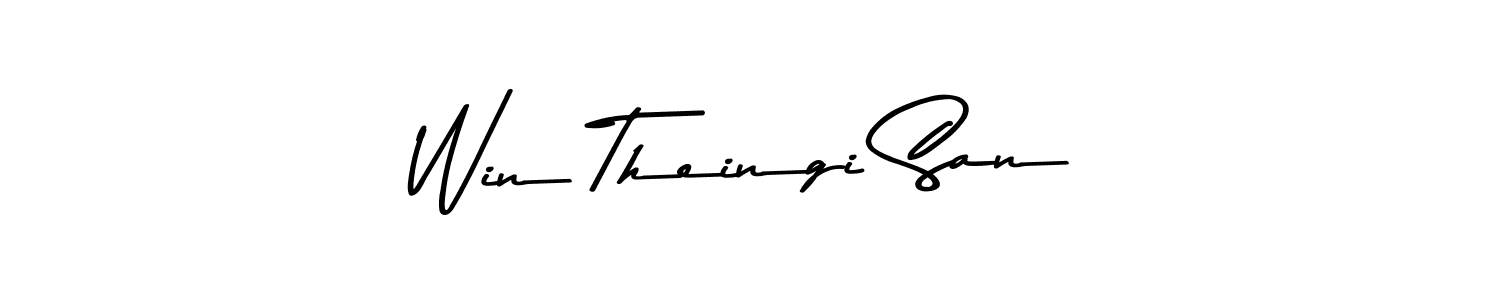 You should practise on your own different ways (Asem Kandis PERSONAL USE) to write your name (Win Theingi San) in signature. don't let someone else do it for you. Win Theingi San signature style 9 images and pictures png