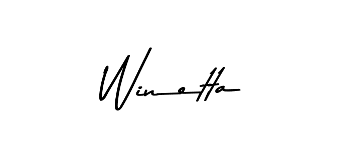 Make a beautiful signature design for name Winetta. With this signature (Asem Kandis PERSONAL USE) style, you can create a handwritten signature for free. Winetta signature style 9 images and pictures png