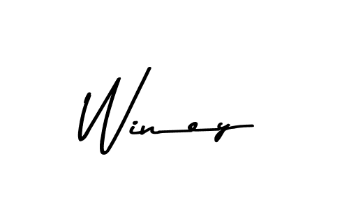 How to make Winey name signature. Use Asem Kandis PERSONAL USE style for creating short signs online. This is the latest handwritten sign. Winey signature style 9 images and pictures png