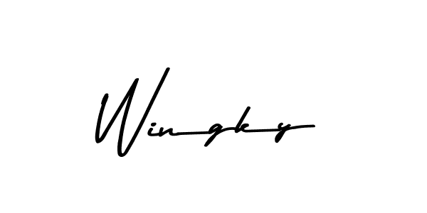 How to make Wingky name signature. Use Asem Kandis PERSONAL USE style for creating short signs online. This is the latest handwritten sign. Wingky signature style 9 images and pictures png