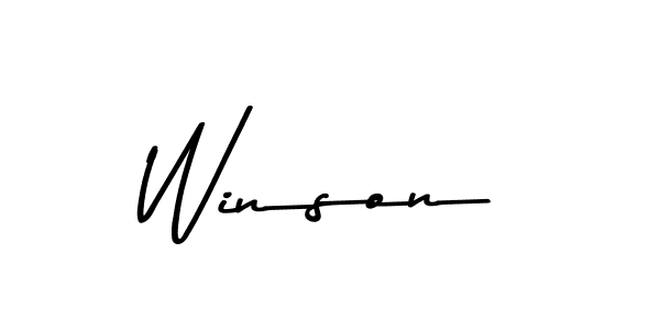 How to make Winson name signature. Use Asem Kandis PERSONAL USE style for creating short signs online. This is the latest handwritten sign. Winson signature style 9 images and pictures png