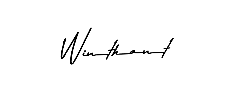 Create a beautiful signature design for name Winthant. With this signature (Asem Kandis PERSONAL USE) fonts, you can make a handwritten signature for free. Winthant signature style 9 images and pictures png