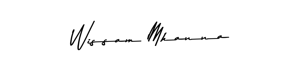 Create a beautiful signature design for name Wissam Mhanna. With this signature (Asem Kandis PERSONAL USE) fonts, you can make a handwritten signature for free. Wissam Mhanna signature style 9 images and pictures png