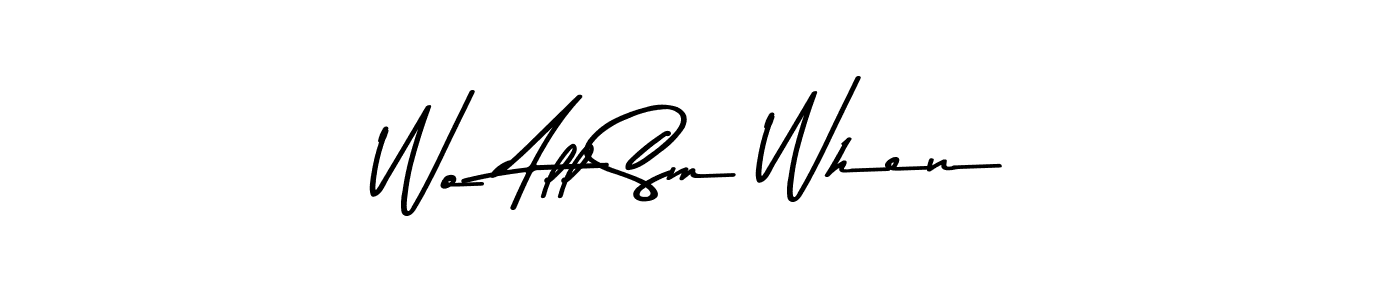 How to make Wo All Sm When signature? Asem Kandis PERSONAL USE is a professional autograph style. Create handwritten signature for Wo All Sm When name. Wo All Sm When signature style 9 images and pictures png