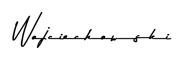 Upgrade your professional image with Wojciechowski signature created with Asem Kandis PERSONAL USE font. Fast, free, and watermark-free download. Wojciechowski signature style 9 images and pictures png