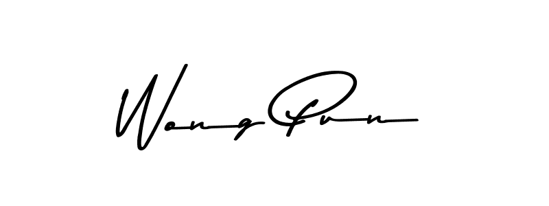 How to make Wong Pun name signature. Use Asem Kandis PERSONAL USE style for creating short signs online. This is the latest handwritten sign. Wong Pun signature style 9 images and pictures png