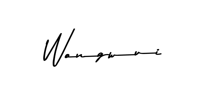Create a beautiful signature design for name Wongwui. With this signature (Asem Kandis PERSONAL USE) fonts, you can make a handwritten signature for free. Wongwui signature style 9 images and pictures png