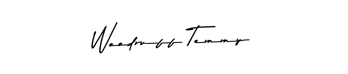How to make Woodruff Temmy name signature. Use Asem Kandis PERSONAL USE style for creating short signs online. This is the latest handwritten sign. Woodruff Temmy signature style 9 images and pictures png