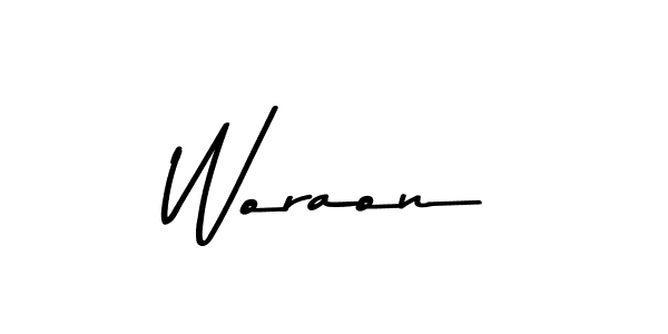 You should practise on your own different ways (Asem Kandis PERSONAL USE) to write your name (Woraon) in signature. don't let someone else do it for you. Woraon signature style 9 images and pictures png