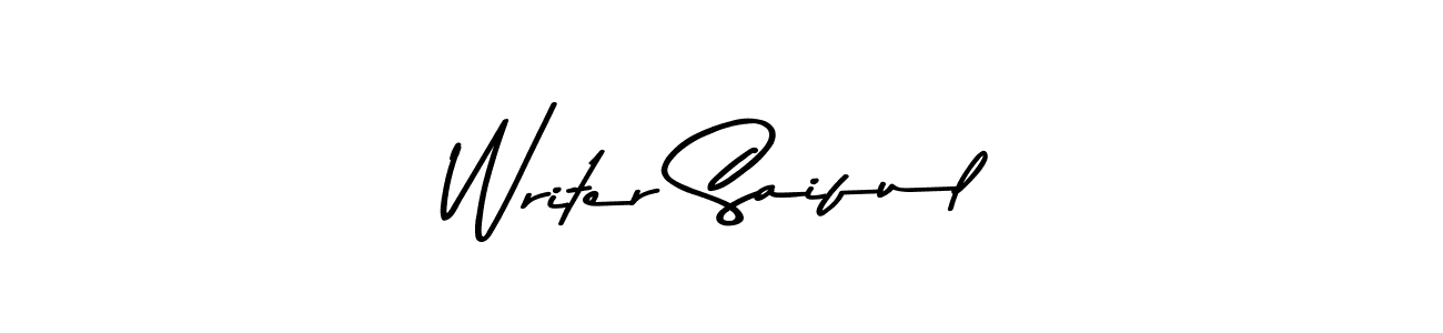 Create a beautiful signature design for name Writer Saiful. With this signature (Asem Kandis PERSONAL USE) fonts, you can make a handwritten signature for free. Writer Saiful signature style 9 images and pictures png