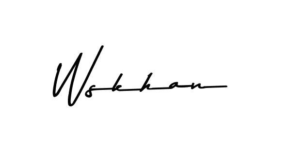 How to make Wskhan name signature. Use Asem Kandis PERSONAL USE style for creating short signs online. This is the latest handwritten sign. Wskhan signature style 9 images and pictures png