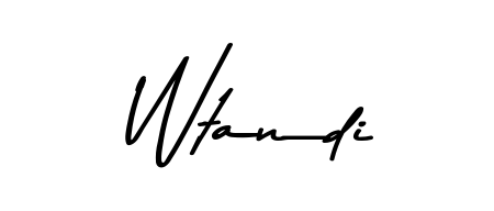Enhance your business communications with Wtandi signature in Asem Kandis PERSONAL USE lettering. Clean, modern, and universally compatible. Wtandi signature style 9 images and pictures png