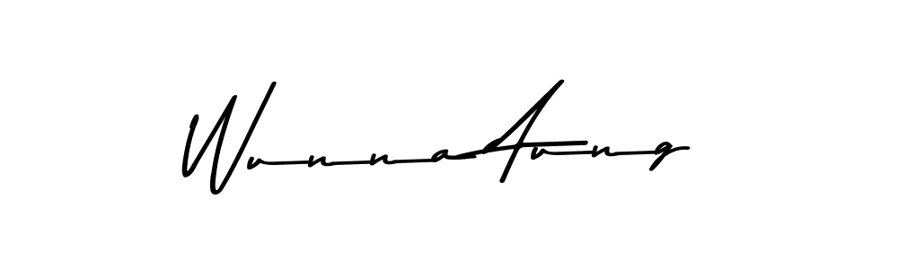 if you are searching for the best signature style for your name Wunna Aung. so please give up your signature search. here we have designed multiple signature styles  using Asem Kandis PERSONAL USE. Wunna Aung signature style 9 images and pictures png