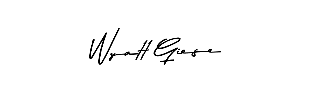 Wyatt Giese stylish signature style. Best Handwritten Sign (Asem Kandis PERSONAL USE) for my name. Handwritten Signature Collection Ideas for my name Wyatt Giese. Wyatt Giese signature style 9 images and pictures png